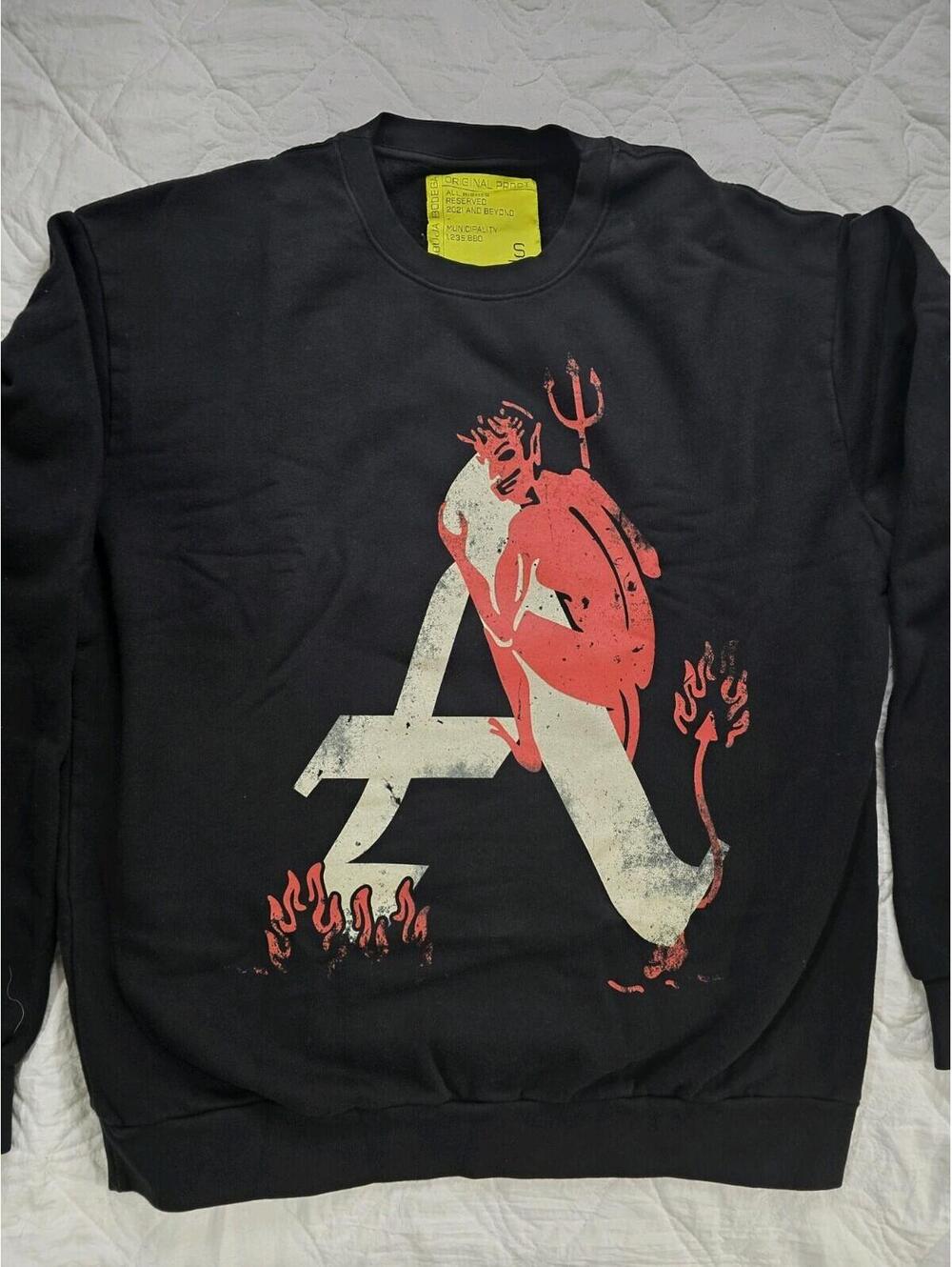 Abuja Bodega “Evil Ways” Black Sweatshirt Oversized Small - Picture 2 of 5